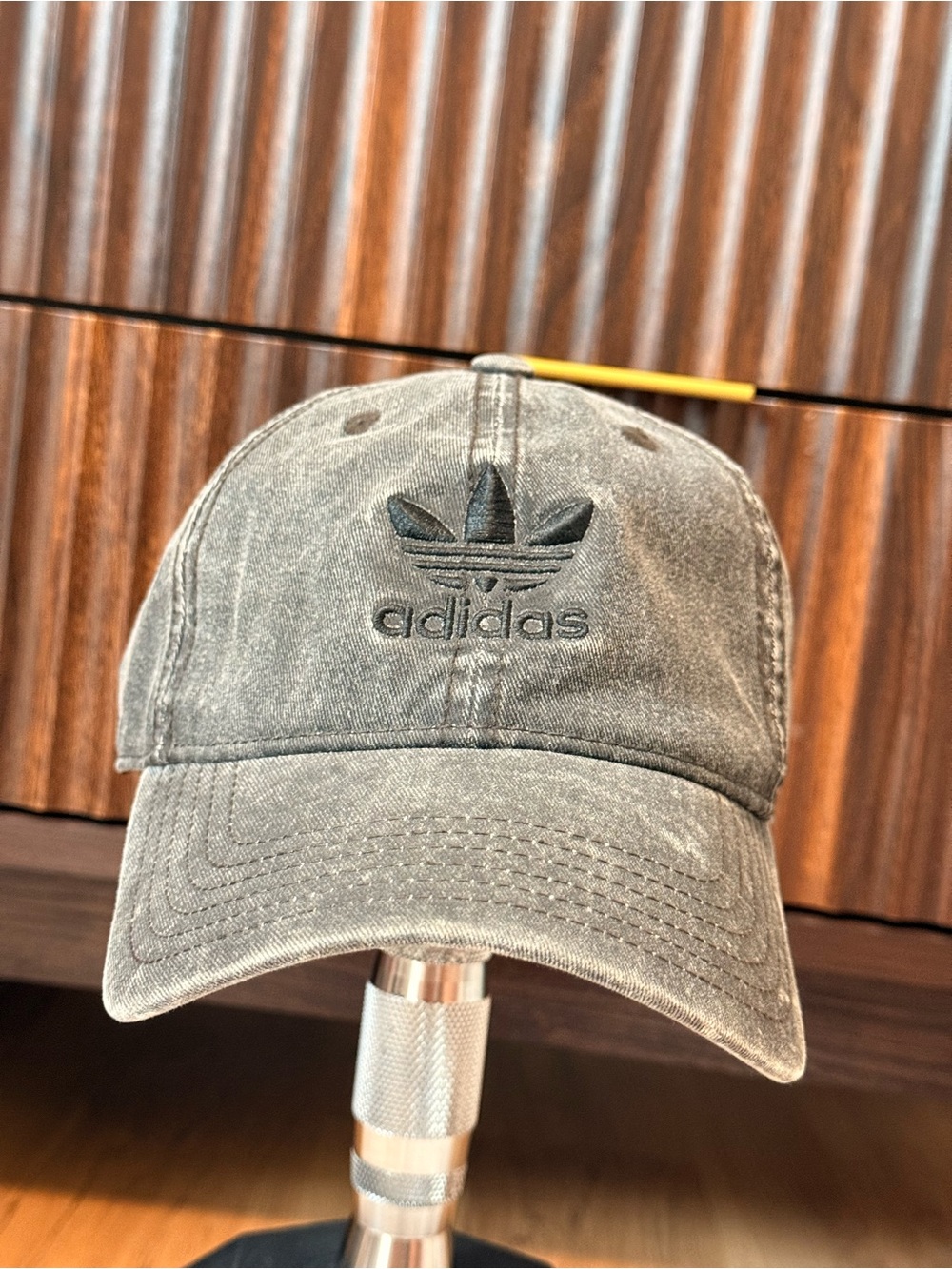 adidas Men’s Washed Black Trefoil Baseball Cap